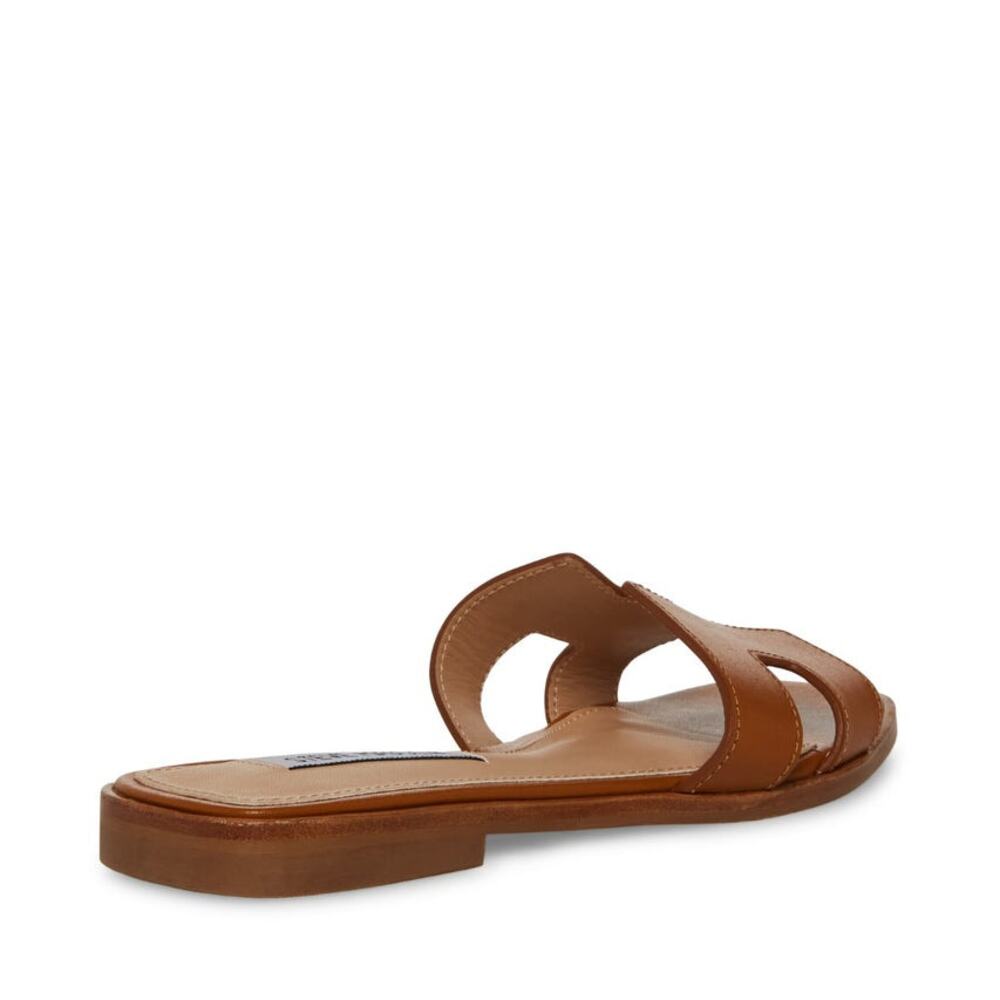 Steve Madden Women's Hadyn Slide Sandals Slip-On Cognac Lea Size 7.5 NWB - Picture 13 of 14